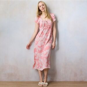 Women's LC Lauren Conrad Empire Waist Square Neck Midi Dress sz xl